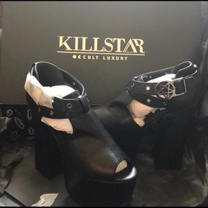 KILLSTAR “ Crucifreak” platform Mule/ Sandal.